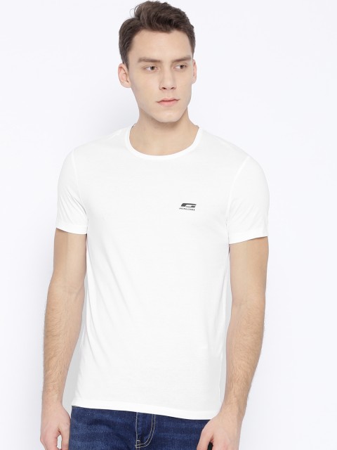 

Jack & Jones Men White Solid Round Neck T-shirt