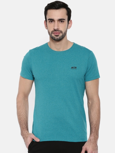 

Jack & Jones Men Turquoise Blue Solid Round Neck T-shirt