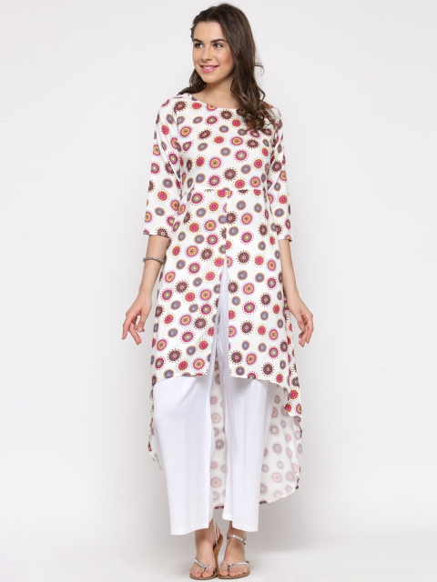 

Sera Women White & Brown Printed Kurti with Palazzos