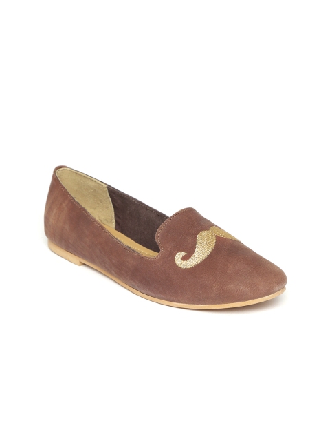 

Zebba Women Brown Leather Ballerinas