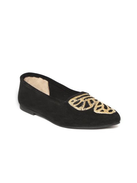 

Zebba Women Black Woven Design Ballerinas