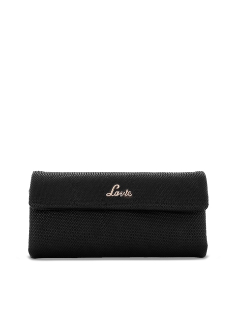 

Lavie Women Black Solid Three Fold Wallet
