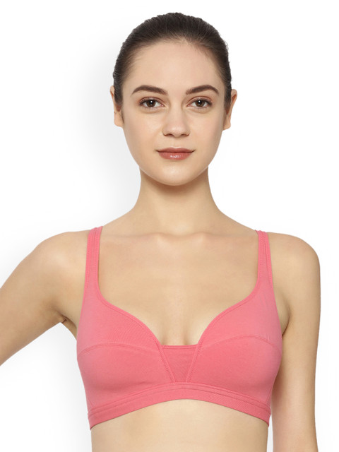 

Triumph Pink Solid Non-Wired Lightly Padded Beginners Bra 7613138434758