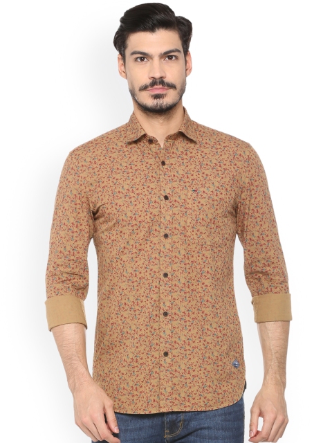 

Peter England Casuals Men Brown & Multicoloured Slim Fit Printed Casual Shirt