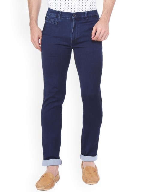 

Peter England Casuals Men Blue Slim Fit Solid Chinos