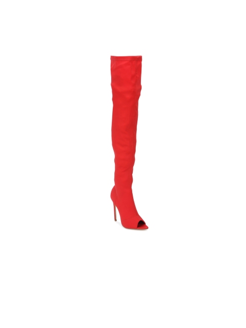 

Truffle Collection Women Red Solid High-Top Heeled Peep Toes