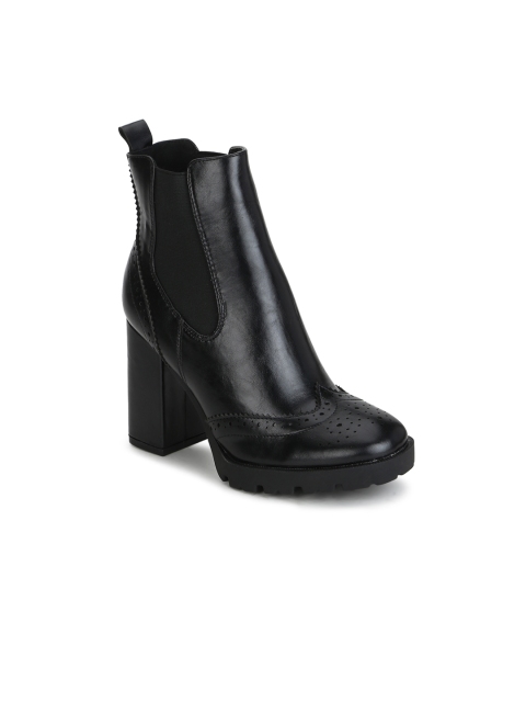 

Truffle Collection Women Black Solid Heeled Boots