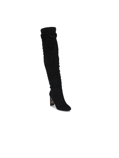 

Truffle Collection Women Black Solid Heeled Boots