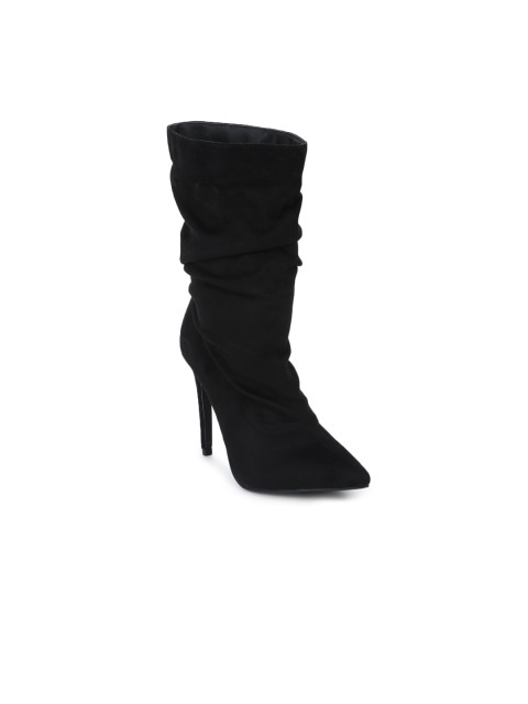 

Truffle Collection Women Black Solid Heeled Boots
