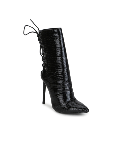 

Truffle Collection Women Black Solid Heeled Boots