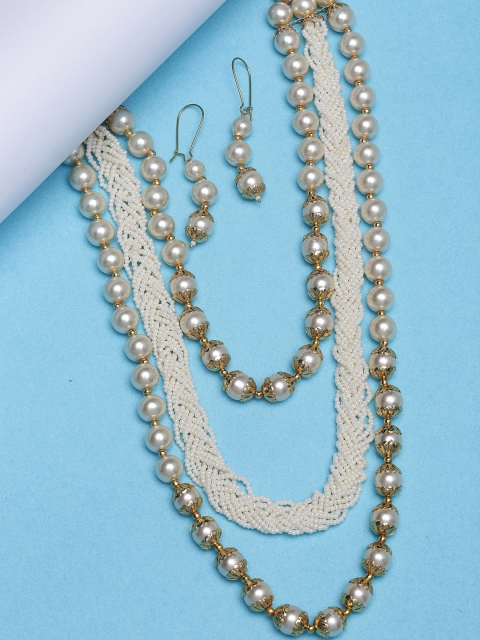 

PANASH Gold-Plated Handcrafted Pearl Jewellery Set
