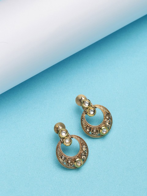 

PANASH Gold-Toned Circular Drop Earrings
