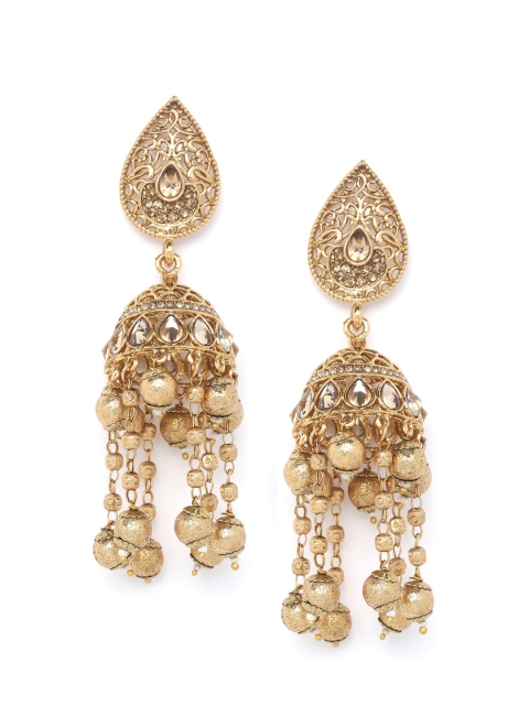 

PANASH Gold-Plated Dome Shaped Handcrafted Jhumkas