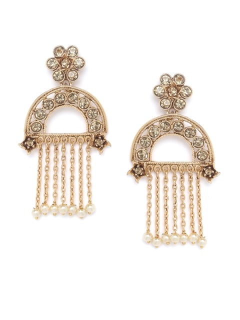 

PANASH Gold-Plated & Peach-Coloured Classic Drop Earrings
