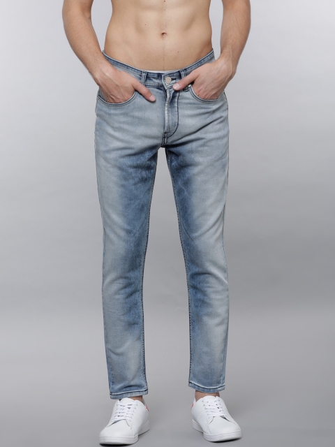 

LOCOMOTIVE Men Blue Tapered Fit Mid-Rise Clean Look Stretchable Jeans