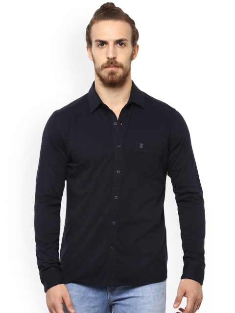 

Mufti Men Navy Blue Slim Fit Solid Casual Shirt