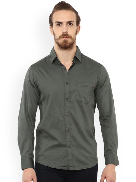 

Mufti Men Grey Slim Fit Solid Casual Shirt