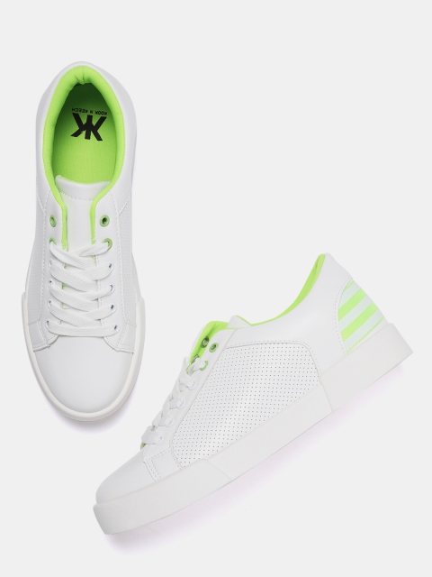 

Kook N Keech Women White Perforated Sneakers