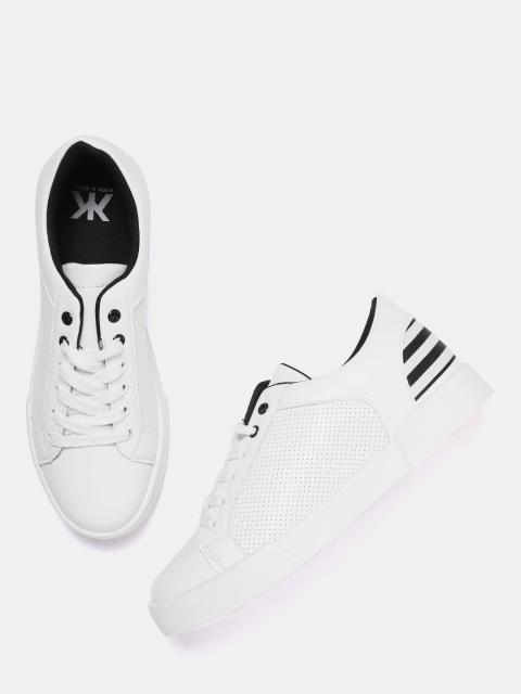 

Kook N Keech Women White Perforated Sneakers