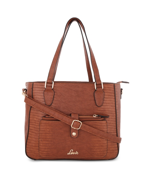 

Lavie Brown Textured Leather Shoulder Bag