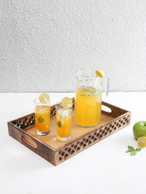 

House This Brown Cut-Outs Rectangular Wooden Tray