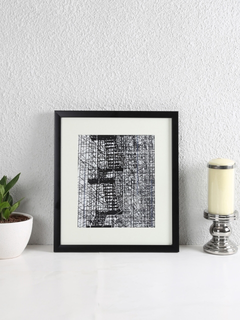 

House This Black & Grey Unfinished Stairs Wall Painting