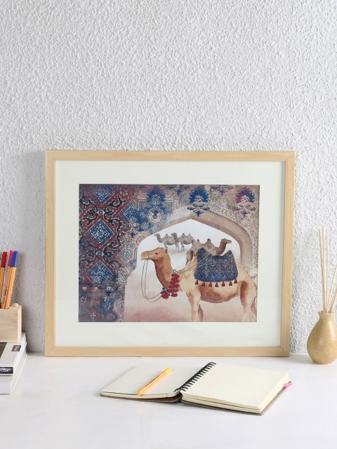 

House This Blue & Beige Kutch Camel Wall Painting