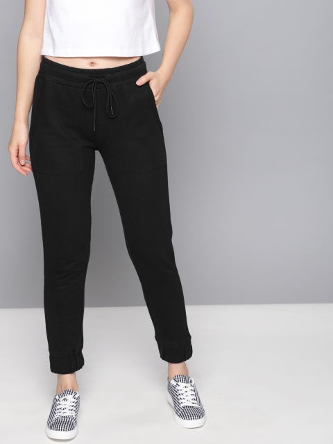

NUSH Women Black Regular Fit Solid Joggers