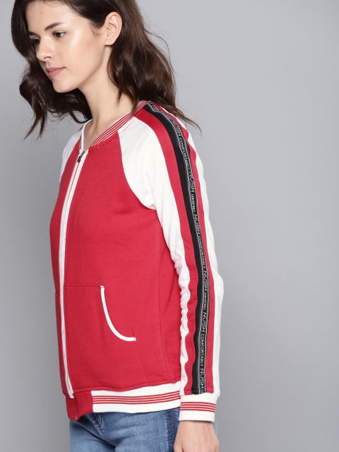 

NUSH Women Red Solid Sweatshirt