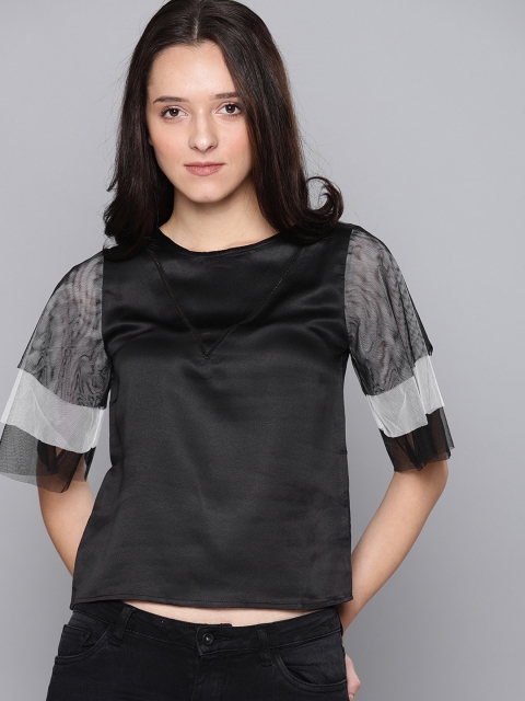 

NUSH Women Black Solid Top