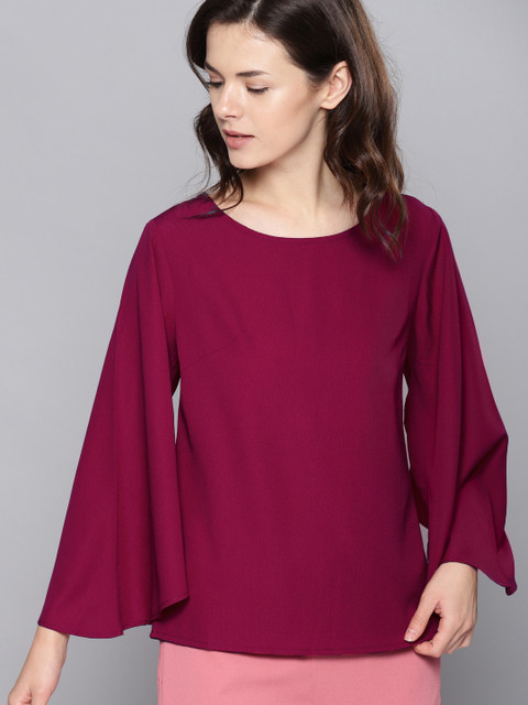 

NUSH Women Magenta Solid Top