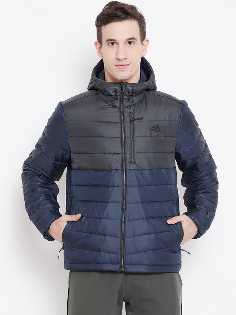

ADIDAS Men Navy Blue Colourblocked Lightweight Puffer Jacket