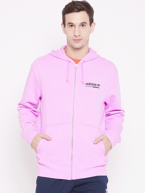 

ADIDAS Originals Men Lavender Solid KAVAL FZ Hooded Sweatshirt With Printed Back