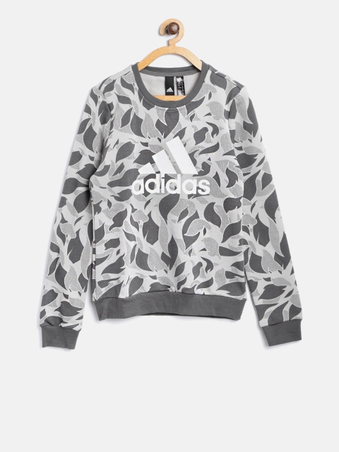 

ADIDAS Girls Grey Crew Printed Sweatshirt