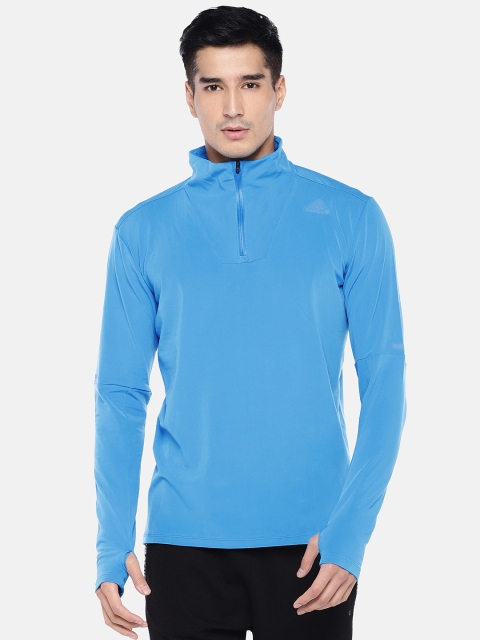 

ADIDAS Men Blue Solid SN 1/2 Zip Running Sweatshirt