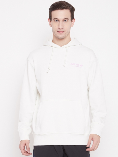 

Adidas Originals Men White Solid KAVAL OTH Hooded Sweatshirt With Printed Back