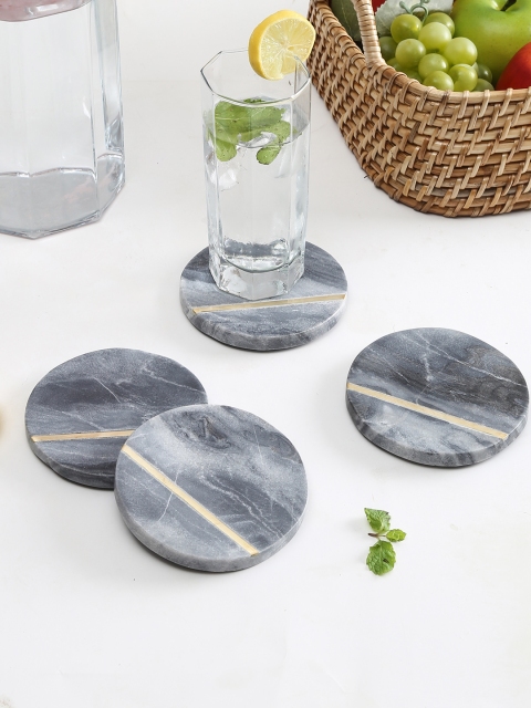 

House This Grey Set of 4 Circular Marble Coasters