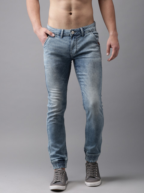 

Flying Machine Men Blue Mid-Rise Clean Look Stretchable Jogger Jeans