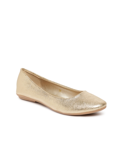 

CERIZ Women Gold-Toned Solid Ballerinas