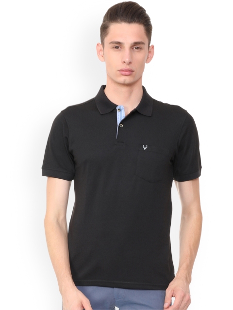 

Allen Solly Men Black Solid Polo Collar T-shirt