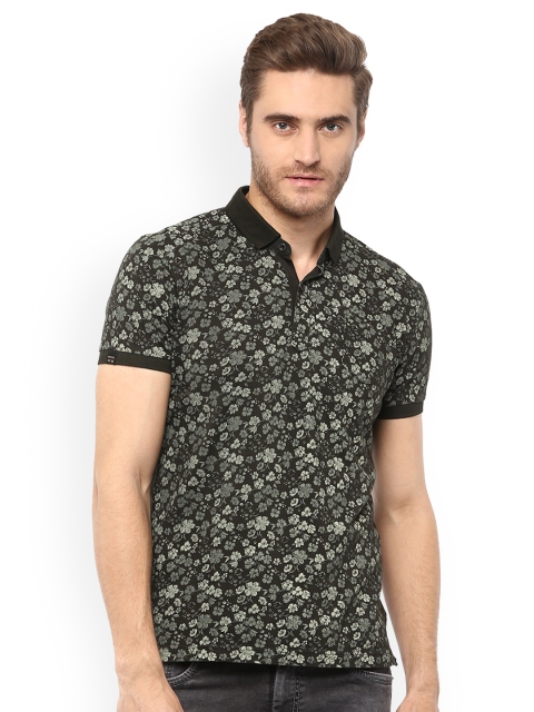 

Mufti Men Olive Green Printed Polo Neck T-shirt