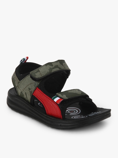 

Kittens Olive Green Printed Sandals