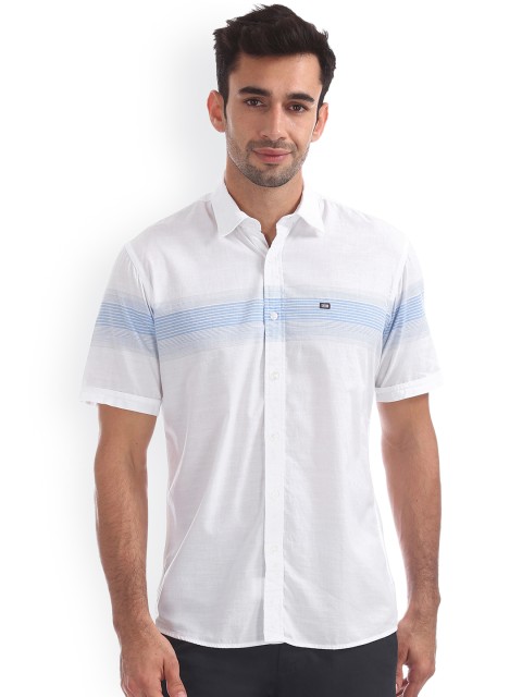 

Arrow Sport Men White Regular Fit Striped Casual Shirt