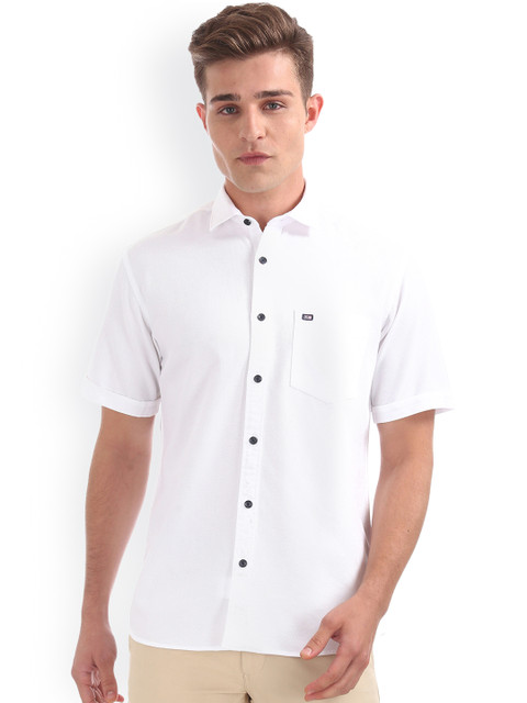 

Arrow Sport Men White Regular Fit Solid Casual Shirt