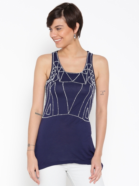 

Noble Faith Women Blue Embellished Top