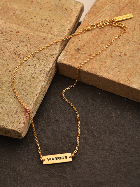 

Pipa Bella 18K Gold Plated Warrior Karma Bar Pendant