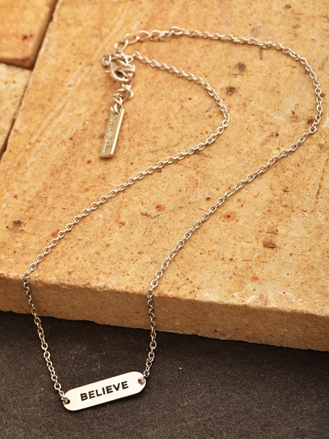 

Pipa Bella Silver Plated Believe Rounded Karma Bar Pendant