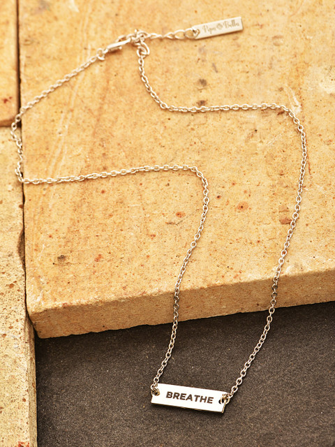 

Pipa Bella Silver Plated Breathe Karma Bar Pendant