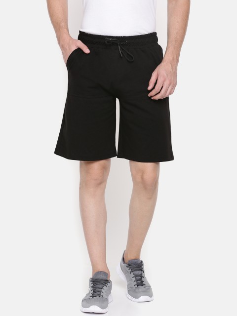

SKULT by Shahid Kapoor Men Black Solid Slim Fit Regular Shorts