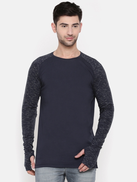 

SKULT by Shahid Kapoor Men Navy Solid Round Neck T-shirt, Navy blue